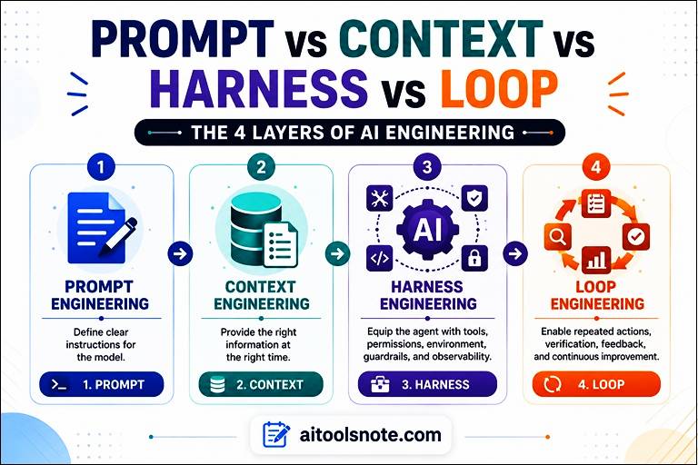 Prompt vs Context vs Harness vs Loop Engineering