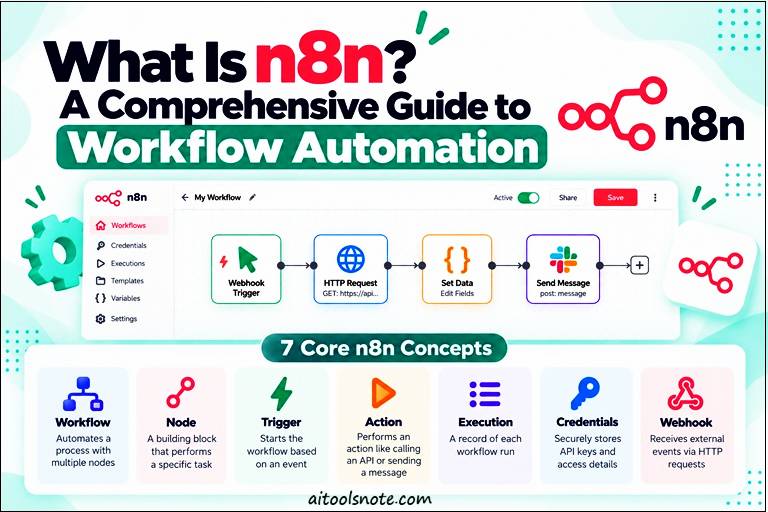 What is n8n workflow: canvas showing a trigger node connected to action nodes